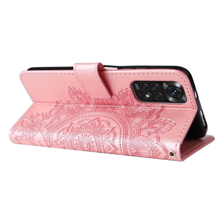 Custodia in pelle Flip orizzontale con motivo a fiori a 7 petali, For Xiaomi Redmi Note 11 4G(Global), For Xiaomi Redmi Note 11 Pro 4G, For OPPO Realme 9i / A36 4G / A76 4G(Global), For OPPO Realme 9 Pro+