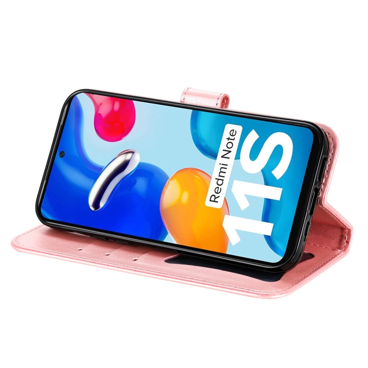 Custodia in pelle Flip orizzontale con motivo a fiori a 7 petali, For Xiaomi Redmi Note 11 4G(Global), For Xiaomi Redmi Note 11 Pro 4G, For OPPO Realme 9i / A36 4G / A76 4G(Global), For OPPO Realme 9 Pro+