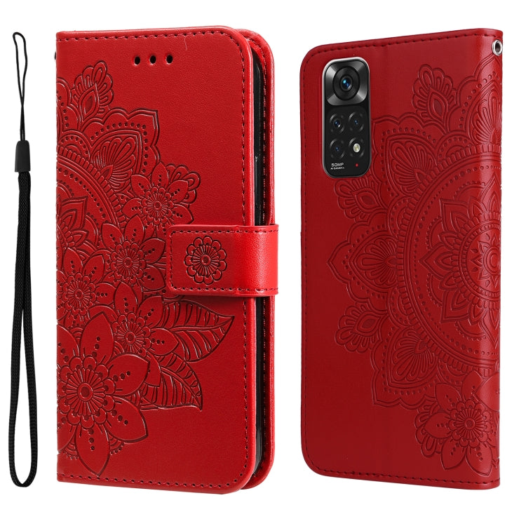 Custodia in pelle Flip orizzontale con motivo a fiori a 7 petali, For Xiaomi Redmi Note 11 4G(Global), For Xiaomi Redmi Note 11 Pro 4G, For OPPO Realme 9i / A36 4G / A76 4G(Global), For OPPO Realme 9 Pro+