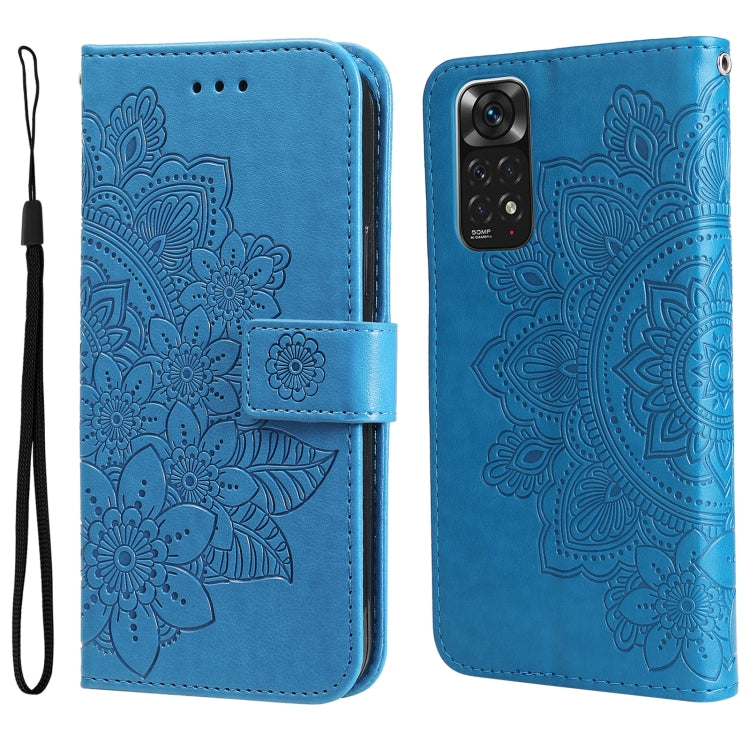 Custodia in pelle Flip orizzontale con motivo a fiori a 7 petali, For Xiaomi Redmi Note 11 4G(Global), For Xiaomi Redmi Note 11 Pro 4G, For OPPO Realme 9i / A36 4G / A76 4G(Global), For OPPO Realme 9 Pro+