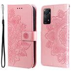Custodia in pelle Flip orizzontale con motivo a fiori a 7 petali, For Xiaomi Redmi Note 11 4G(Global), For Xiaomi Redmi Note 11 Pro 4G, For OPPO Realme 9i / A36 4G / A76 4G(Global), For OPPO Realme 9 Pro+