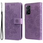 Custodia in pelle Flip orizzontale con motivo a fiori a 7 petali, For Xiaomi Redmi Note 11 4G(Global), For Xiaomi Redmi Note 11 Pro 4G, For OPPO Realme 9i / A36 4G / A76 4G(Global), For OPPO Realme 9 Pro+