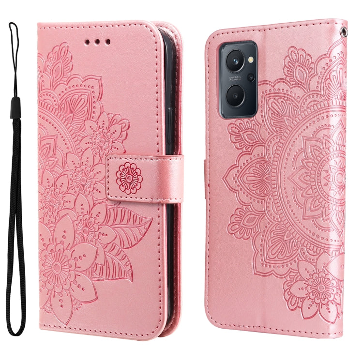 Custodia in pelle Flip orizzontale con motivo a fiori a 7 petali, For Xiaomi Redmi Note 11 4G(Global), For Xiaomi Redmi Note 11 Pro 4G, For OPPO Realme 9i / A36 4G / A76 4G(Global), For OPPO Realme 9 Pro+