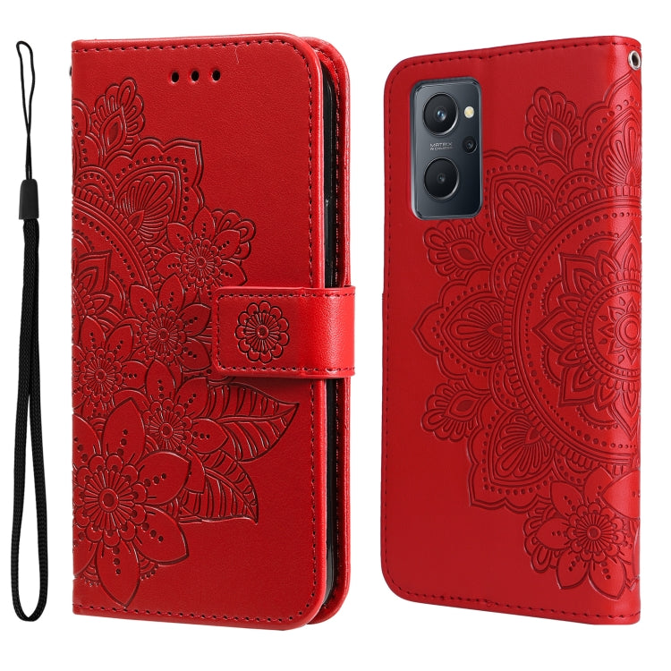 Custodia in pelle Flip orizzontale con motivo a fiori a 7 petali, For Xiaomi Redmi Note 11 4G(Global), For Xiaomi Redmi Note 11 Pro 4G, For OPPO Realme 9i / A36 4G / A76 4G(Global), For OPPO Realme 9 Pro+