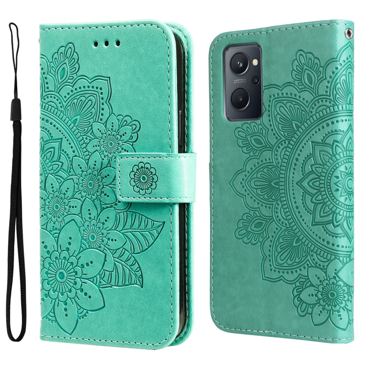 Custodia in pelle Flip orizzontale con motivo a fiori a 7 petali, For Xiaomi Redmi Note 11 4G(Global), For Xiaomi Redmi Note 11 Pro 4G, For OPPO Realme 9i / A36 4G / A76 4G(Global), For OPPO Realme 9 Pro+