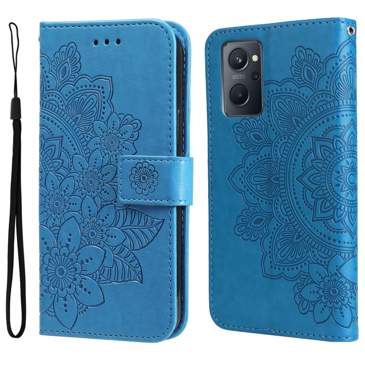 Custodia in pelle Flip orizzontale con motivo a fiori a 7 petali, For Xiaomi Redmi Note 11 4G(Global), For Xiaomi Redmi Note 11 Pro 4G, For OPPO Realme 9i / A36 4G / A76 4G(Global), For OPPO Realme 9 Pro+