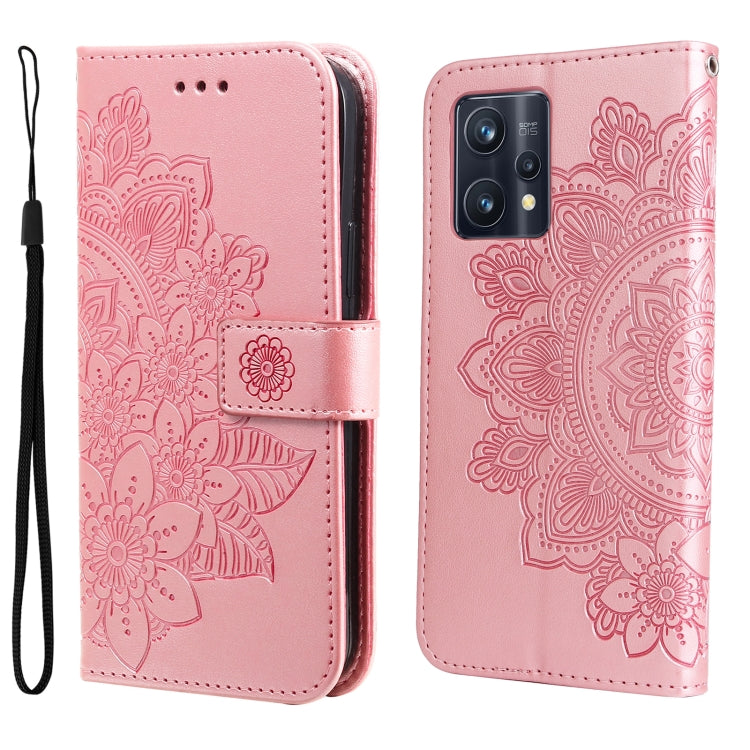 Custodia in pelle Flip orizzontale con motivo a fiori a 7 petali, For Xiaomi Redmi Note 11 4G(Global), For Xiaomi Redmi Note 11 Pro 4G, For OPPO Realme 9i / A36 4G / A76 4G(Global), For OPPO Realme 9 Pro+