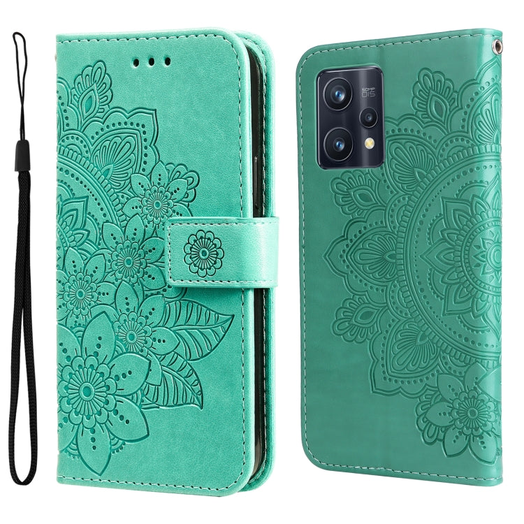 Custodia in pelle Flip orizzontale con motivo a fiori a 7 petali, For Xiaomi Redmi Note 11 4G(Global), For Xiaomi Redmi Note 11 Pro 4G, For OPPO Realme 9i / A36 4G / A76 4G(Global), For OPPO Realme 9 Pro+