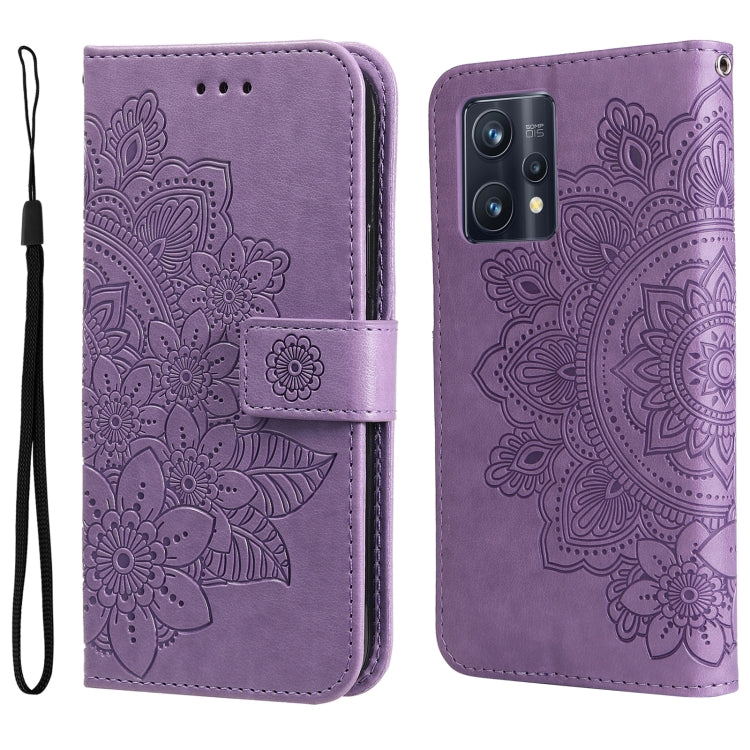 Custodia in pelle Flip orizzontale con motivo a fiori a 7 petali, For Xiaomi Redmi Note 11 4G(Global), For Xiaomi Redmi Note 11 Pro 4G, For OPPO Realme 9i / A36 4G / A76 4G(Global), For OPPO Realme 9 Pro+