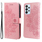 Custodia in pelle Flip orizzontale con motivo a fiori a 7 petali, For OPPO Realme GT2 Pro, For OPPO Realme 9 Pro/Realme V25, For Samsung Galaxy A23 /Galaxy M23/Galaxy F23, For Xiaomi Poco M4 Pro 4G