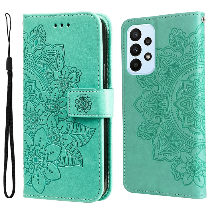 Custodia in pelle Flip orizzontale con motivo a fiori a 7 petali, For OPPO Realme GT2 Pro, For OPPO Realme 9 Pro/Realme V25, For Samsung Galaxy A23 /Galaxy M23/Galaxy F23, For Xiaomi Poco M4 Pro 4G