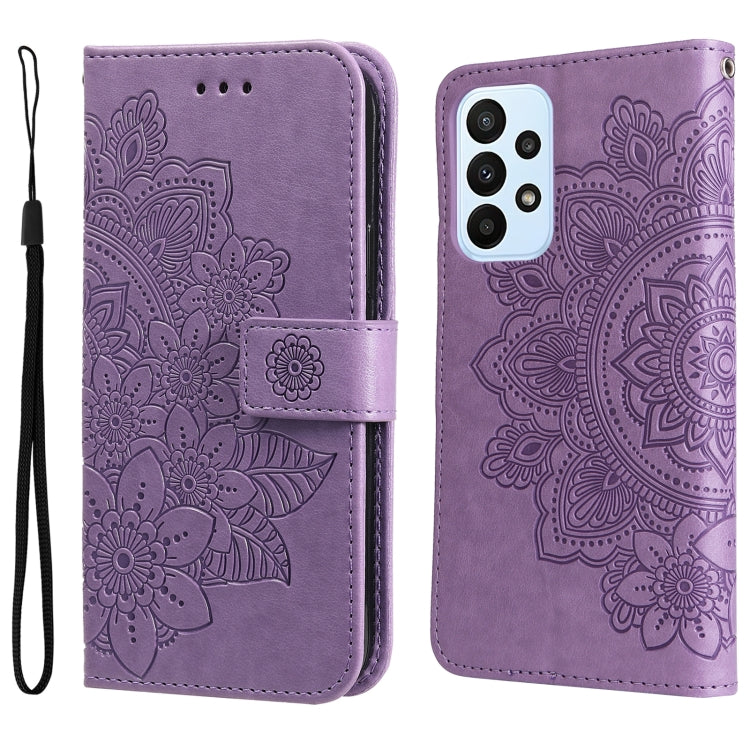 Custodia in pelle Flip orizzontale con motivo a fiori a 7 petali, For OPPO Realme GT2 Pro, For OPPO Realme 9 Pro/Realme V25, For Samsung Galaxy A23 /Galaxy M23/Galaxy F23, For Xiaomi Poco M4 Pro 4G