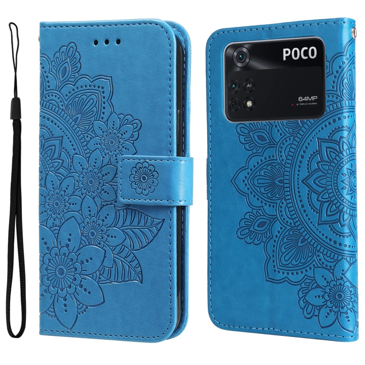 Custodia in pelle Flip orizzontale con motivo a fiori a 7 petali, For OPPO Realme GT2 Pro, For OPPO Realme 9 Pro/Realme V25, For Samsung Galaxy A23 /Galaxy M23/Galaxy F23, For Xiaomi Poco M4 Pro 4G