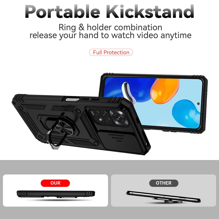 Custodia per telefono con supporto per camshield scorrevole, For Xiaomi Redmi Note 11 Global, For Xiaomi Redmi Note 11 Pro Global