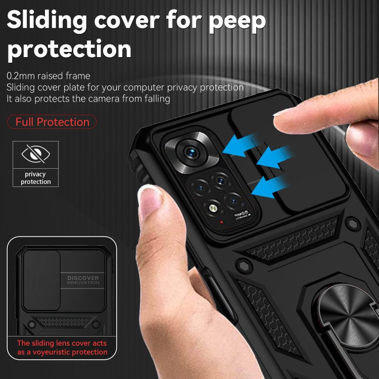 Custodia per telefono con supporto per camshield scorrevole, For Xiaomi Redmi Note 11 Global, For Xiaomi Redmi Note 11 Pro Global