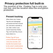 Find My Tag Square Smart Bluetooth Localizzatore di allarme anti-smarrimento, Square (White), Square (Black)
