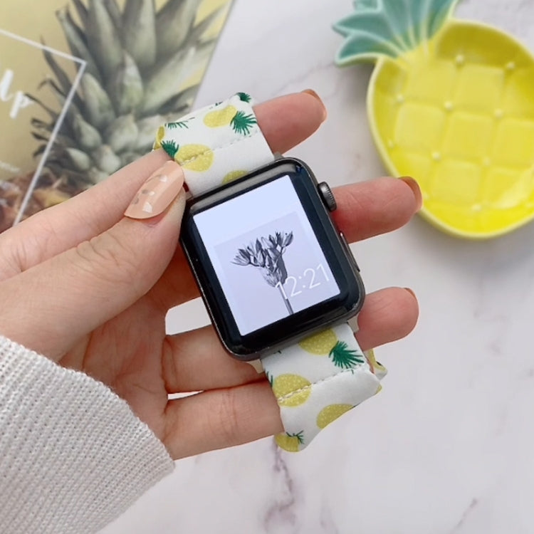 Cinturino per frutta in tessuto elasticizzato ad anello singolo per Apple Watch Series, 7 41mm / 6&SE&5&4 40mm / 3&2&1 38mm, 7 45mm / 6&SE&5&4 44mm / 3&2&1 42mm