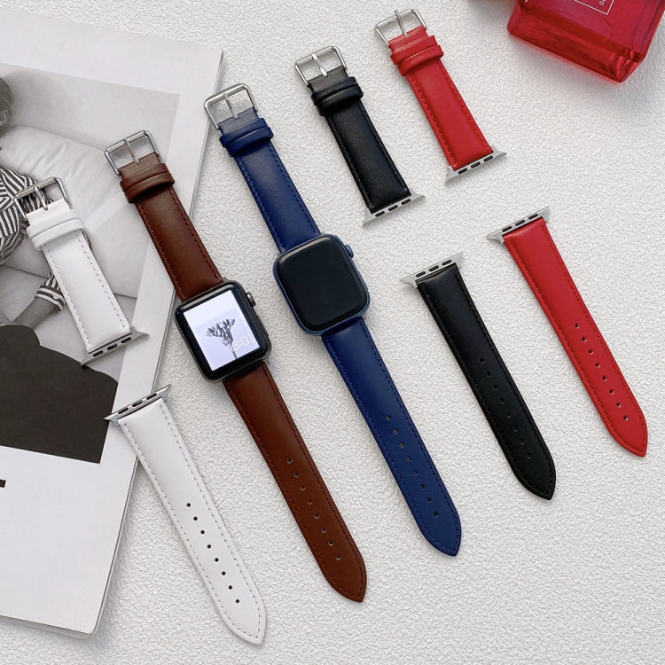 Cinturino in pelle lucida per Apple Watch Series, 7 41mm / 6&SE&5&4 40mm / 3&2&1 38mm, 7 45mm / 6&SE&5&4 44mm / 3&2&1 42mm