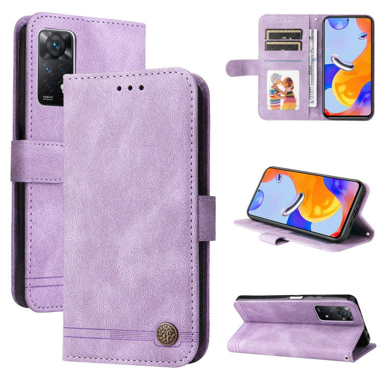 Custodia in pelle Flip orizzontale con bottone in metallo con albero della vita Skin Feel, For Xiaomi Redmi Note 11 4G(Global), For Xiaomi Redmi Note 11 Pro 4G, For OPPO Realme 9i / A36 4G / A76 4G(Global), For OPPO Realme GT2 Pro