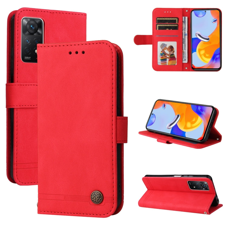 Custodia in pelle Flip orizzontale con bottone in metallo con albero della vita Skin Feel, For Xiaomi Redmi Note 11 4G(Global), For Xiaomi Redmi Note 11 Pro 4G, For OPPO Realme 9i / A36 4G / A76 4G(Global), For OPPO Realme GT2 Pro