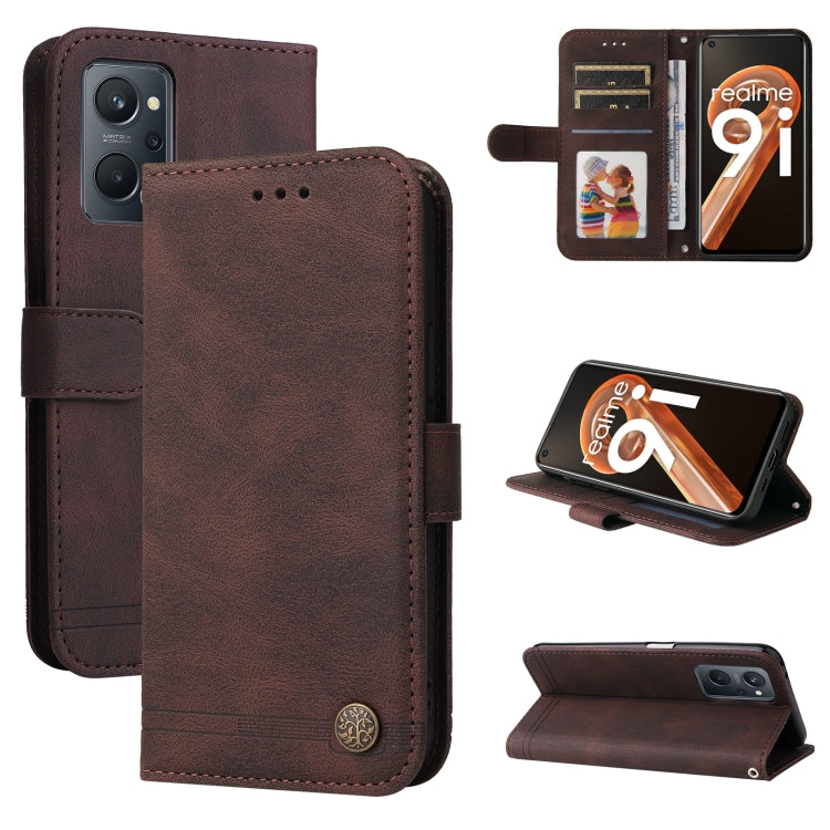 Custodia in pelle Flip orizzontale con bottone in metallo con albero della vita Skin Feel, For Xiaomi Redmi Note 11 4G(Global), For Xiaomi Redmi Note 11 Pro 4G, For OPPO Realme 9i / A36 4G / A76 4G(Global), For OPPO Realme GT2 Pro