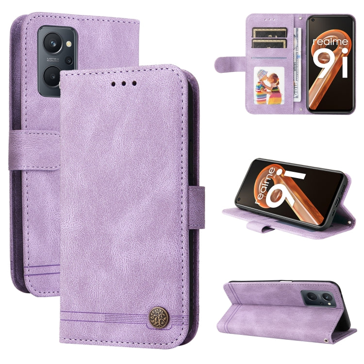 Custodia in pelle Flip orizzontale con bottone in metallo con albero della vita Skin Feel, For Xiaomi Redmi Note 11 4G(Global), For Xiaomi Redmi Note 11 Pro 4G, For OPPO Realme 9i / A36 4G / A76 4G(Global), For OPPO Realme GT2 Pro