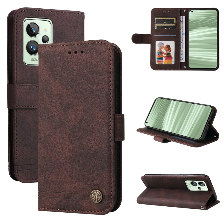 Custodia in pelle Flip orizzontale con bottone in metallo con albero della vita Skin Feel, For Xiaomi Redmi Note 11 4G(Global), For Xiaomi Redmi Note 11 Pro 4G, For OPPO Realme 9i / A36 4G / A76 4G(Global), For OPPO Realme GT2 Pro