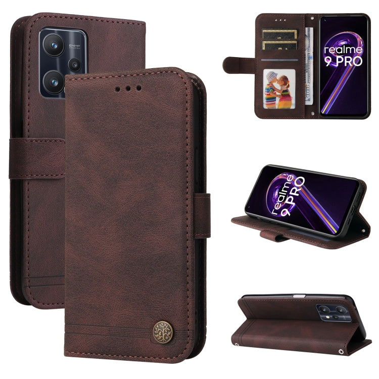 Custodia in pelle Flip orizzontale con bottone in metallo con albero della vita Skin Feel, For OPPO Realme 9 Pro+, For OPPO Realme 9 Pro/Realme V25, For Samsung Galaxy A23 /Galaxy M23/Galaxy F23, For Xiaomi Poco M4 Pro 4G