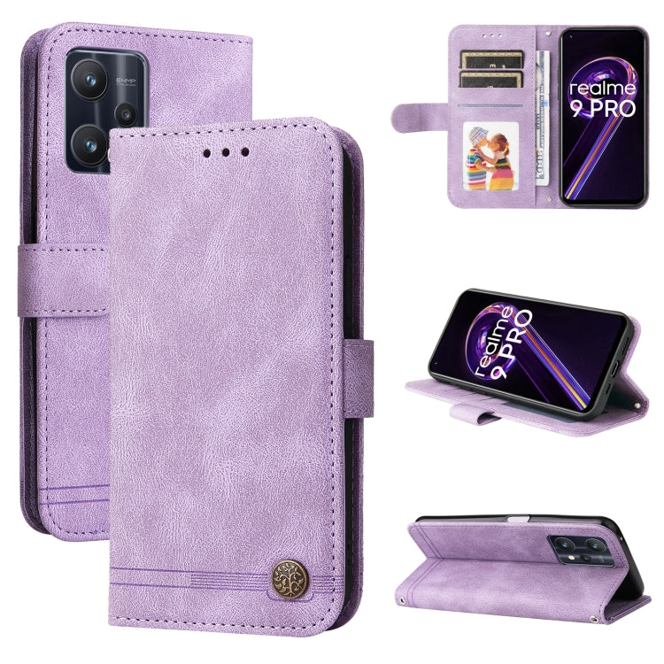 Custodia in pelle Flip orizzontale con bottone in metallo con albero della vita Skin Feel, For OPPO Realme 9 Pro+, For OPPO Realme 9 Pro/Realme V25, For Samsung Galaxy A23 /Galaxy M23/Galaxy F23, For Xiaomi Poco M4 Pro 4G