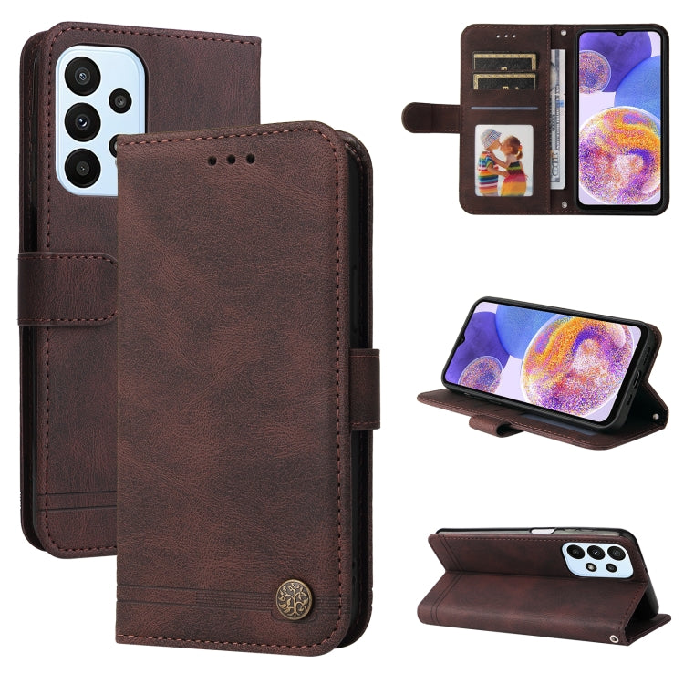 Custodia in pelle Flip orizzontale con bottone in metallo con albero della vita Skin Feel, For OPPO Realme 9 Pro+, For OPPO Realme 9 Pro/Realme V25, For Samsung Galaxy A23 /Galaxy M23/Galaxy F23, For Xiaomi Poco M4 Pro 4G
