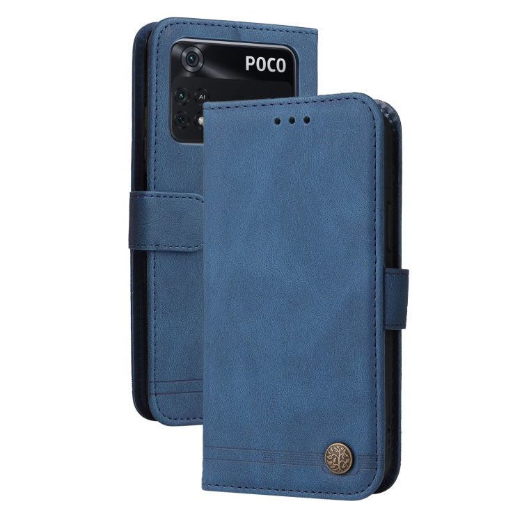 Custodia in pelle Flip orizzontale con bottone in metallo con albero della vita Skin Feel, For OPPO Realme 9 Pro+, For OPPO Realme 9 Pro/Realme V25, For Samsung Galaxy A23 /Galaxy M23/Galaxy F23, For Xiaomi Poco M4 Pro 4G