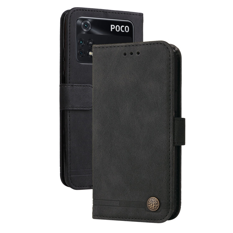 Custodia in pelle Flip orizzontale con bottone in metallo con albero della vita Skin Feel, For OPPO Realme 9 Pro+, For OPPO Realme 9 Pro/Realme V25, For Samsung Galaxy A23 /Galaxy M23/Galaxy F23, For Xiaomi Poco M4 Pro 4G