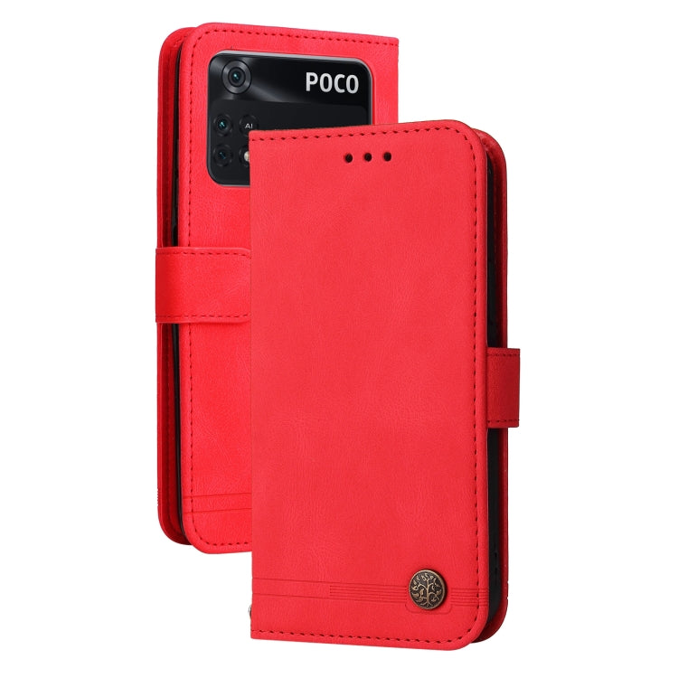 Custodia in pelle Flip orizzontale con bottone in metallo con albero della vita Skin Feel, For OPPO Realme 9 Pro+, For OPPO Realme 9 Pro/Realme V25, For Samsung Galaxy A23 /Galaxy M23/Galaxy F23, For Xiaomi Poco M4 Pro 4G