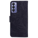 Custodia per telefono in pelle a vibrazione orizzontale con motivo a tigre in rilievo, For Tecno Camon 18 / 18P, For Tecno Camon 18 Premier, For Tecno Camon 18i, For Tecno Phantom X