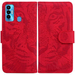 Custodia per telefono in pelle a vibrazione orizzontale con motivo a tigre in rilievo, For Tecno Camon 18 / 18P, For Tecno Camon 18 Premier, For Tecno Camon 18i, For Tecno Phantom X