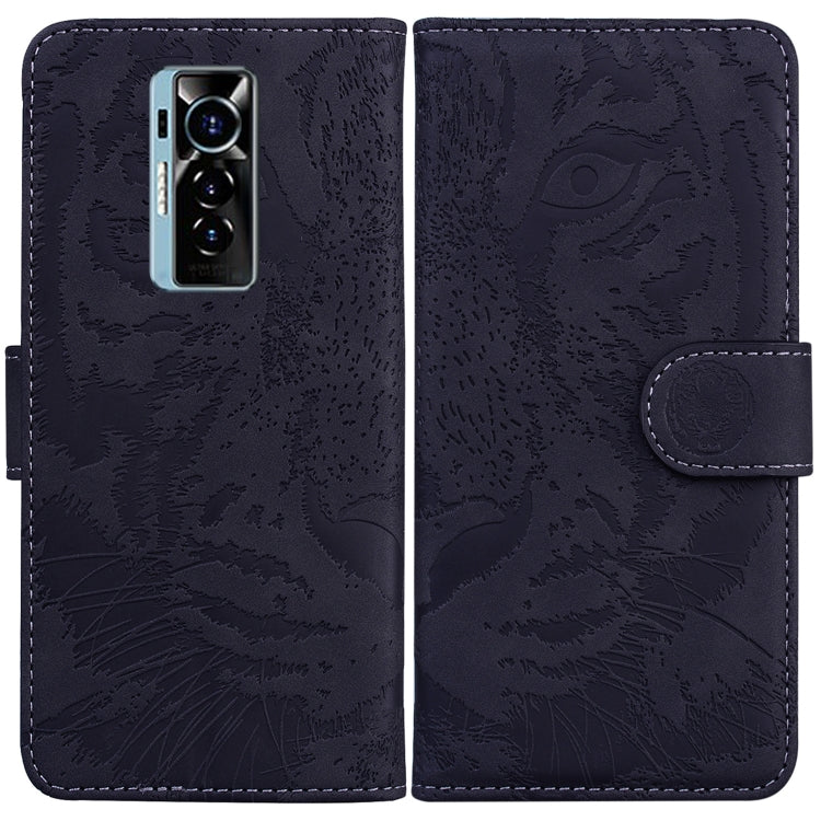 Custodia per telefono in pelle a vibrazione orizzontale con motivo a tigre in rilievo, For Tecno Camon 18 / 18P, For Tecno Camon 18 Premier, For Tecno Camon 18i, For Tecno Phantom X