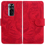 Custodia per telefono in pelle a vibrazione orizzontale con motivo a tigre in rilievo, For Tecno Camon 18 / 18P, For Tecno Camon 18 Premier, For Tecno Camon 18i, For Tecno Phantom X