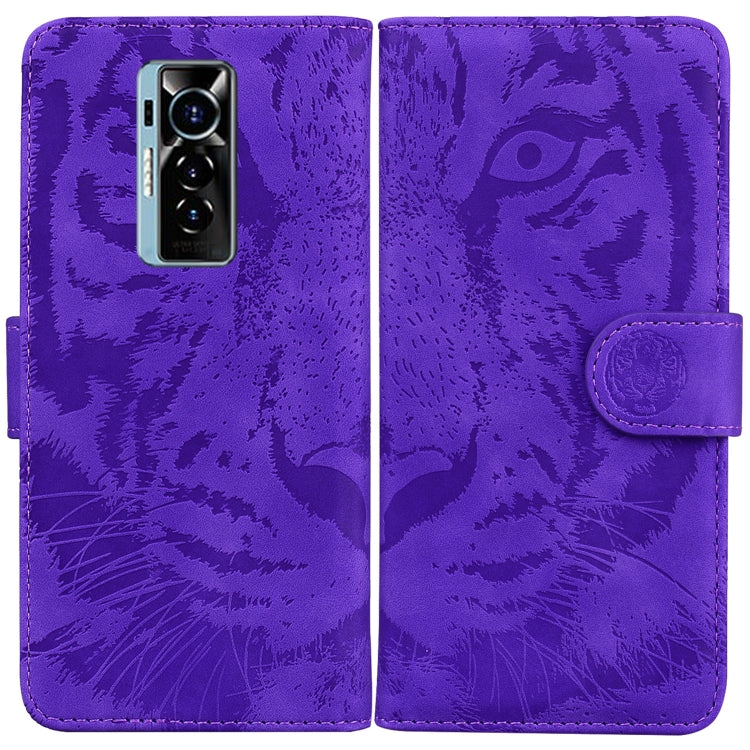 Custodia per telefono in pelle a vibrazione orizzontale con motivo a tigre in rilievo, For Tecno Camon 18 / 18P, For Tecno Camon 18 Premier, For Tecno Camon 18i, For Tecno Phantom X