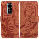 Custodia per telefono in pelle a vibrazione orizzontale con motivo a tigre in rilievo, For Tecno Camon 18 / 18P, For Tecno Camon 18 Premier, For Tecno Camon 18i, For Tecno Phantom X
