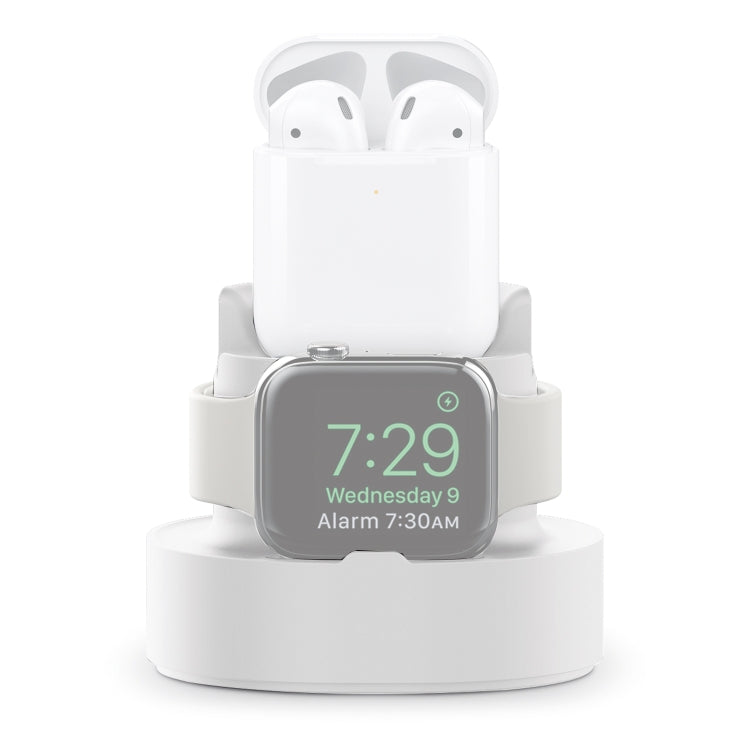 A001 Supporto di ricarica in silicone 3 in 1 per iPhone / iWatch / AirPods