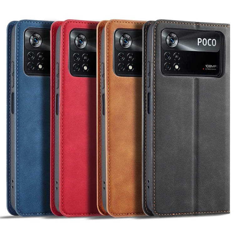 Forwenw Dream Series Custodia per telefono in pelle con forte magnetismo Oil Edge, For Xiaomi Poco X4 Pro 5G, For Xiaomi Redmi Note 11 4G Global, For Xiaomi Redmi Note 11 Pro 4G Global