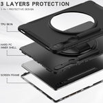 Custodia per tablet antiurto in TPU + PC, For Samsung Galaxy Tab S10 Ultra / S9 Ultra / S8 Ultra