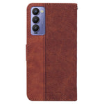 Custodia per telefono in pelle goffrata geometrica, For Tecno Camon 18 / 18P, For Tecno Camon 18 Premier, For Tecno Camon 18i, For Tecno Phantom X