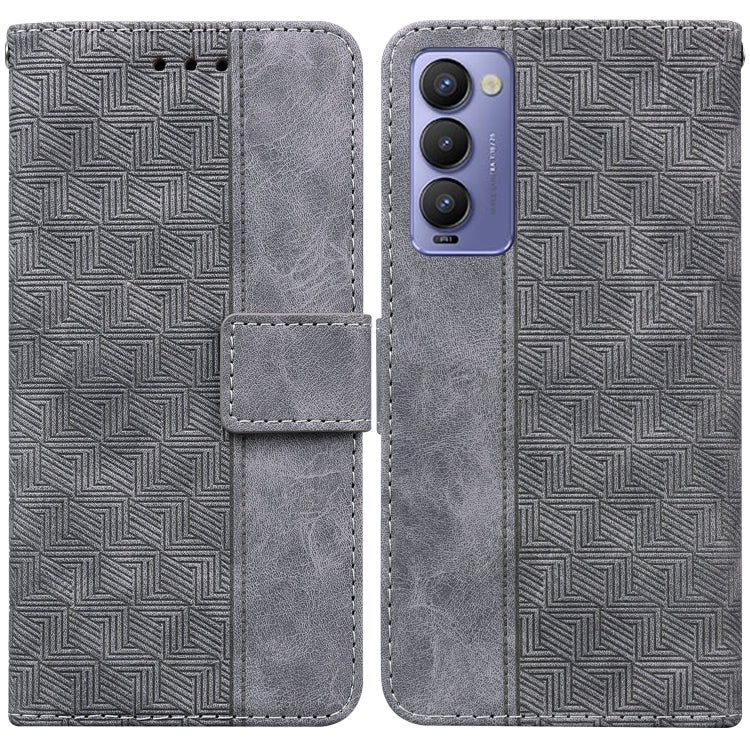 Custodia per telefono in pelle goffrata geometrica, For Tecno Camon 18 / 18P, For Tecno Camon 18 Premier, For Tecno Camon 18i, For Tecno Phantom X