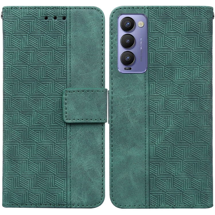 Custodia per telefono in pelle goffrata geometrica, For Tecno Camon 18 / 18P, For Tecno Camon 18 Premier, For Tecno Camon 18i, For Tecno Phantom X