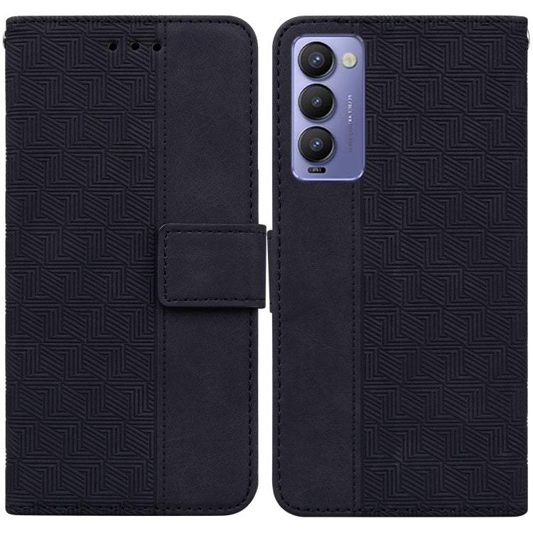 Custodia per telefono in pelle goffrata geometrica, For Tecno Camon 18 / 18P, For Tecno Camon 18 Premier, For Tecno Camon 18i, For Tecno Phantom X