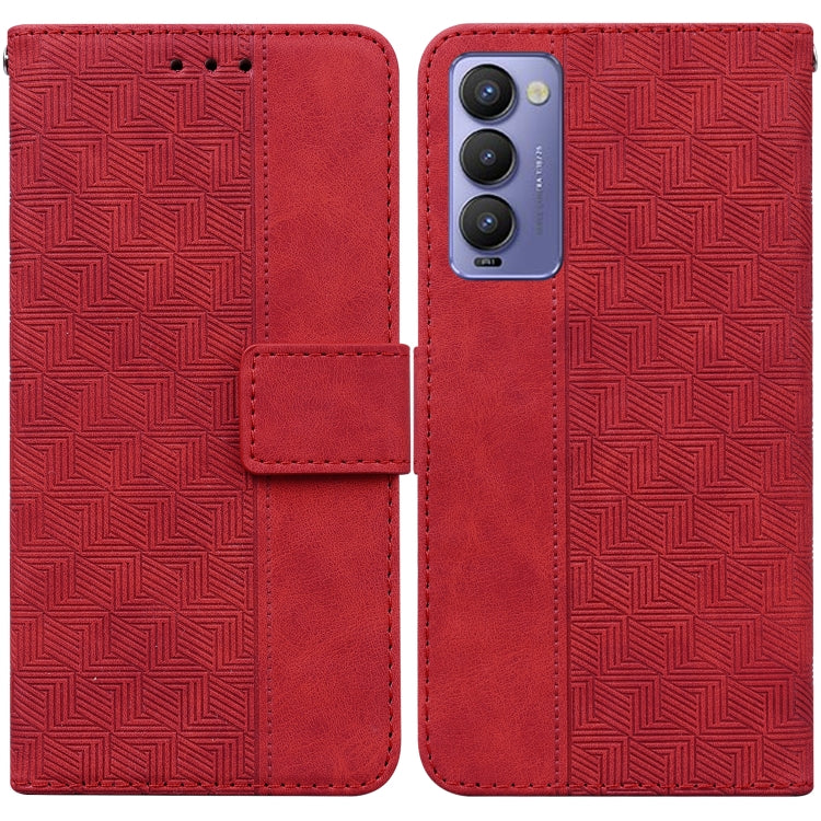 Custodia per telefono in pelle goffrata geometrica, For Tecno Camon 18 / 18P, For Tecno Camon 18 Premier, For Tecno Camon 18i, For Tecno Phantom X