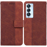 Custodia per telefono in pelle goffrata geometrica, For Tecno Camon 18 / 18P, For Tecno Camon 18 Premier, For Tecno Camon 18i, For Tecno Phantom X