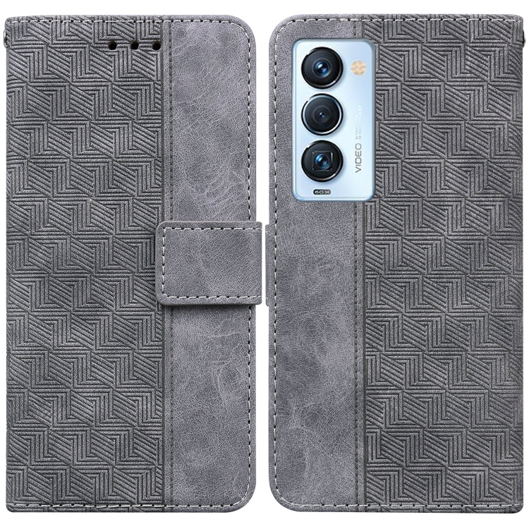 Custodia per telefono in pelle goffrata geometrica, For Tecno Camon 18 / 18P, For Tecno Camon 18 Premier, For Tecno Camon 18i, For Tecno Phantom X