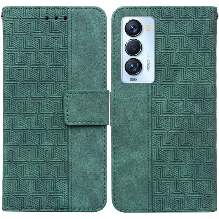 Custodia per telefono in pelle goffrata geometrica, For Tecno Camon 18 / 18P, For Tecno Camon 18 Premier, For Tecno Camon 18i, For Tecno Phantom X